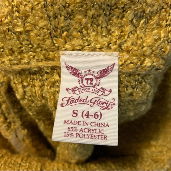 Faded Glory Knit  Boulce Cowl Neck  Septre Gold Sweater - Picture 2 of 11